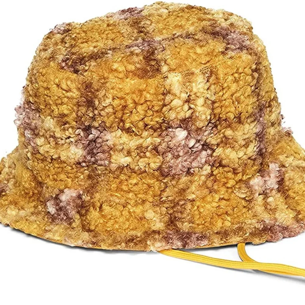 Steve Madden Plaid Sherpa Bucket Hat - Picture 4 of 4